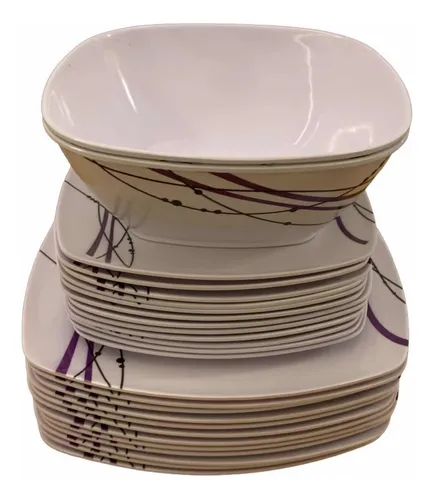 Platos de melamina cuadrados sale