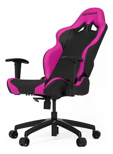 Silla de escritorio Vertagear SL2000 VG-SL2000 gamer ergonómica  negra y rosa con tapizado de cuero sintético