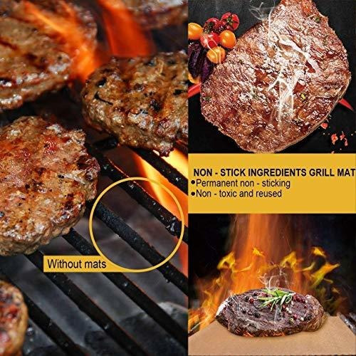 Cobre Grill Mat Antiadherente Barbacoa Hornear Matt Conjunto