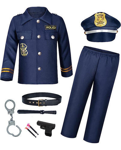 Police Costume Boys Cop Set Role Play Halloween Cosplay