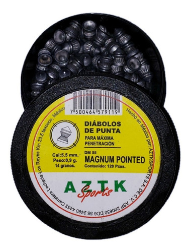 Diabolo Aztk Dm55 Magnum Pointed Cal. 5.5mm Con 120pz