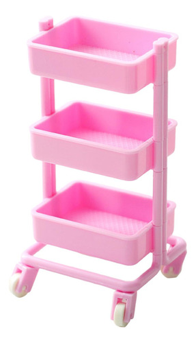 3 Estante De Verduras Para Muebles En Miniatura 1/12 Rosado