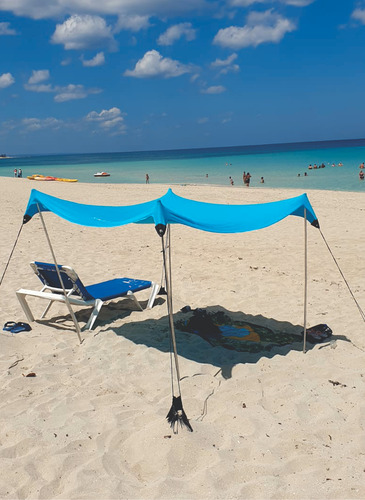 Carpa Playera Viajes Liviana Smartent Gazebo Con 4 Parantes Color Cian