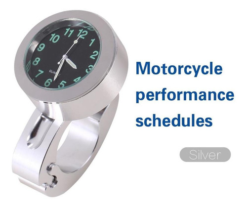 1 Reloj De Manillar Impermeable Para Motocicleta, Color Plat