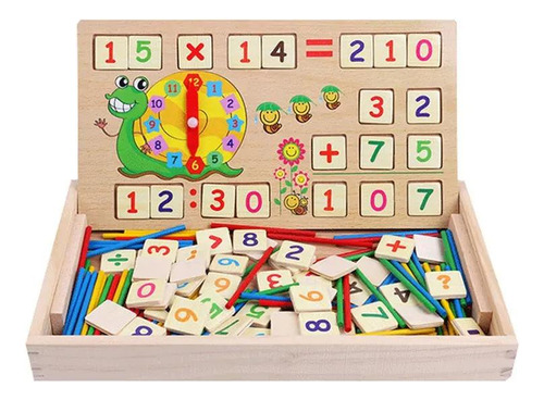 Juguete Matematico Montessori Suma Resta Reloj + Pizarra