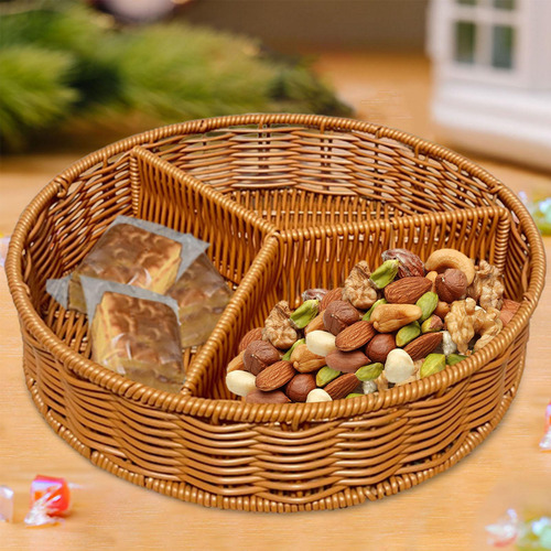 Cesta De Frutas De Ratán Bandeja De Pan Bande 28 Cmx6cm