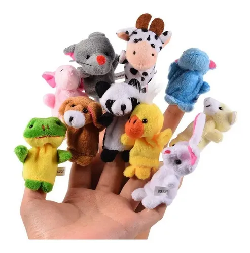 Titeres Animales Para Dedo Pack De 10 Surtido Peluche