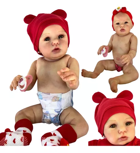 Bebê Reborn Menino Daniel Realista Corpo de Silicone 52cm