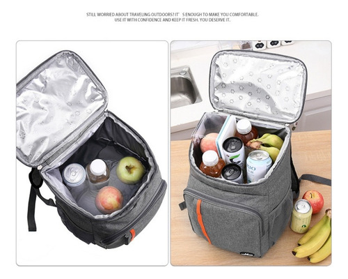 Mochila Térmica Portátil Negra 18 L Weyoung Ideal Para Viaje Negro Liso
