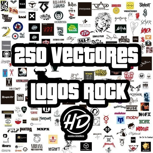 250 Vectores Logos Bandas Rock!!