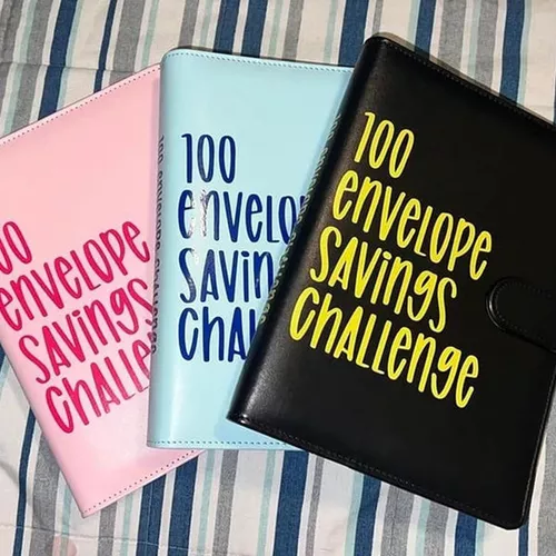 100 sobres carpeta de ahorro de dinero, carpeta, carpeta de almacenamiento  para 100 sobres Kit de desafío de ahorro de dinero, regalo como libro de  desafío para los amantes para ahorrar $ 5