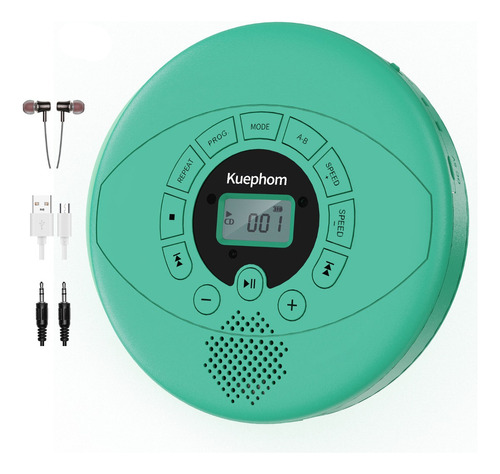 Reproductor De Cd Portátil, Recargable, Discman, Con Auricul