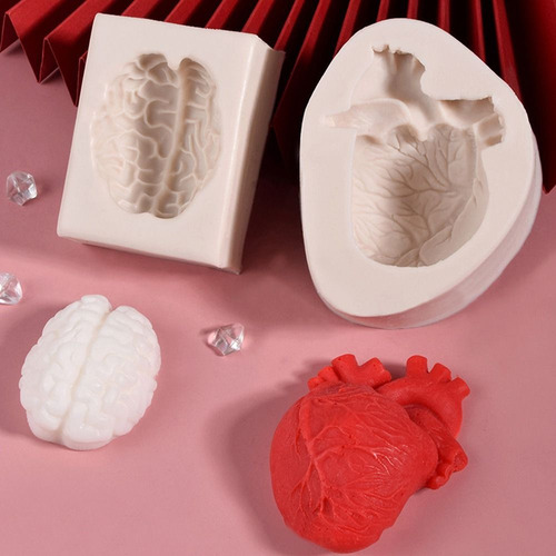 Molde De Silicona Con Forma De Corazón Con Forma De Cerebro