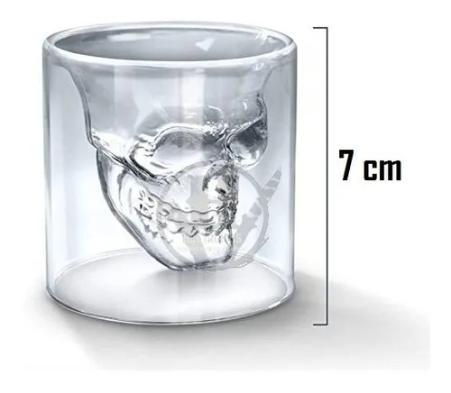 Vaso Skull Chico Calavera Creneo Vidrio Tragos Alcohol Glass