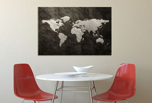 Cuadro Canvas Mapa Mundo Planos Planisferio M4