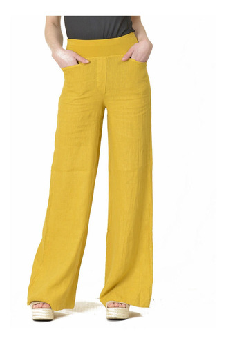 Pantalón Lino Italiano Amarillo