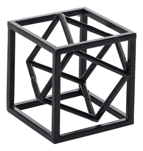 Black Modern Cube Metal Decorative Sculpture, 39