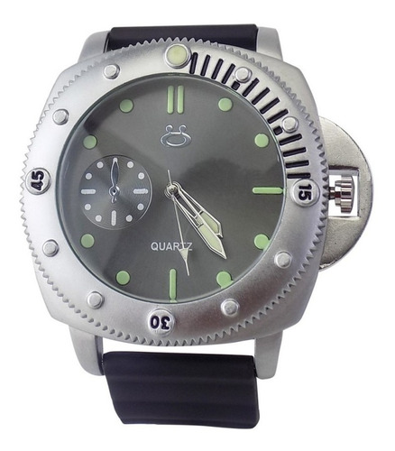 Relógio Masculino Prateado C/ Pulseira De Couro Original