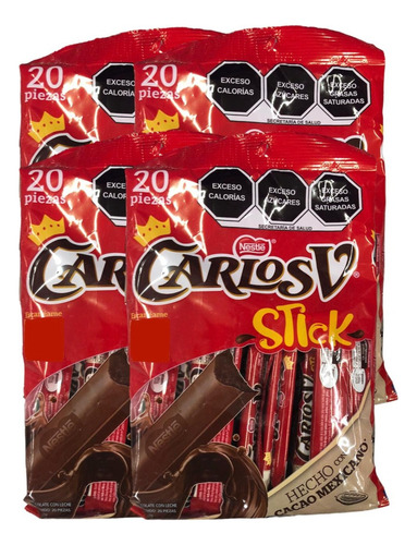 Chocolate Carlos V Stick 20pz