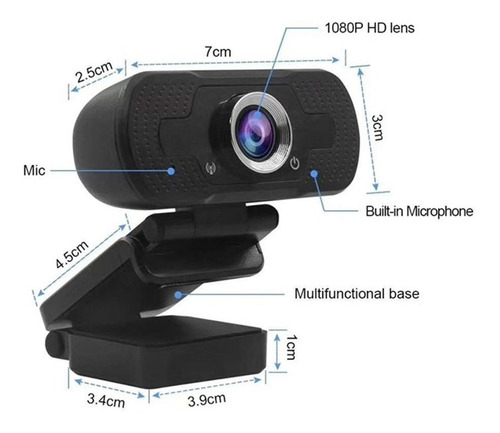 Imagen 8 de 9 de Cámara Webcam Full Hd, 2 Mics, Sólo Usb Zoon Con Tripode,