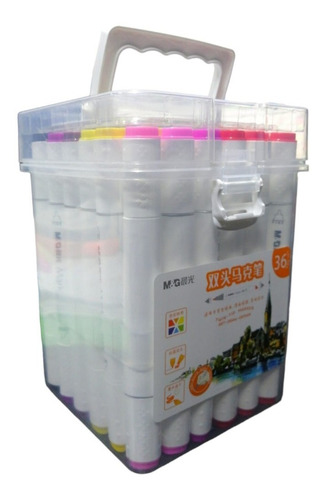 Imagen 3 de 3 de Kit De Marcadores Para Dibujo 36 Colores Estuche