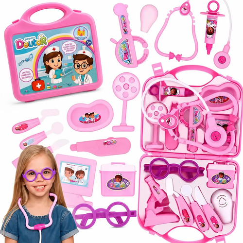 Kit Maleta Médicafaz De Conta Enfermeira Infantil Doutora Rosa