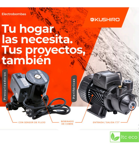 Kushiro BP 80 - Negro - 220V - 50 Hz - 1 hp - Monofásica