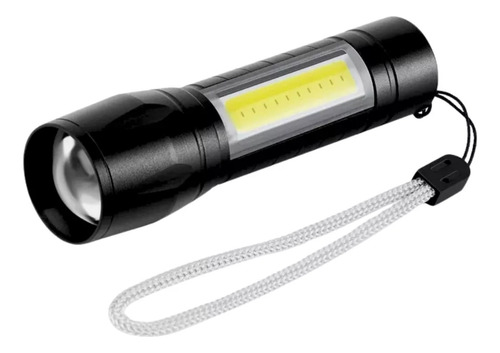 Linterna Mini Tactica Led Cob Recargable Usb Zoom Plastico