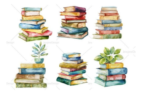 Imágenes Digitales Libros En Acuarela 96373648