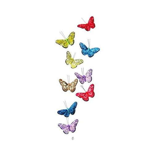 Craft Mariposas - 9 Mariposas De Papel Con Pluma Real Como L