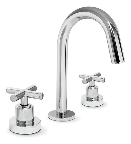 Griferia Lavatorio Mesada Aqualaf Aqua Cruz 81010 Cromo Baño Metal Cromado