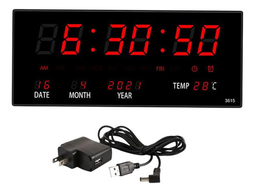 Reloj De Pared Digital Con Fecha Temperatura Cocina Garaje