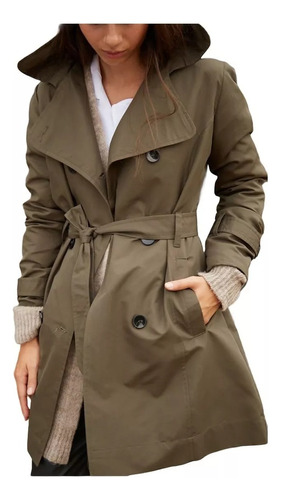 Piloto Mujer Trench Impermeable C/capucha P/ Lluvia Calidad!