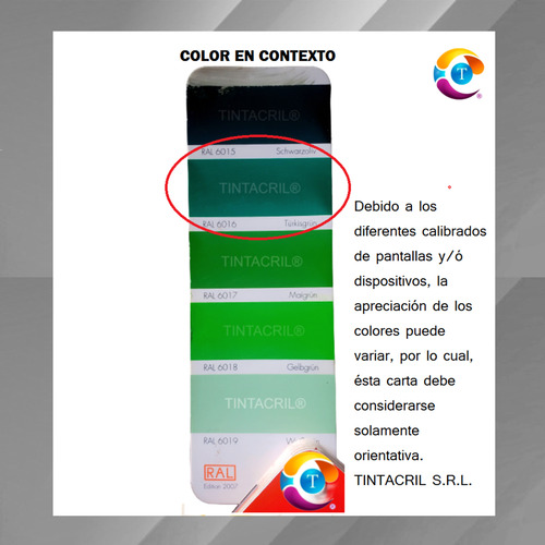 Pintura Epoxi Ral 6016 Kit X 4.5 Lts. Verde Turquesa Brillante