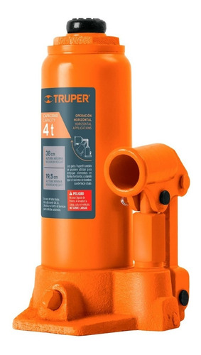 Imagen 1 de 5 de Gato Hidraulico T. Botella 4 Ton Truper 14812