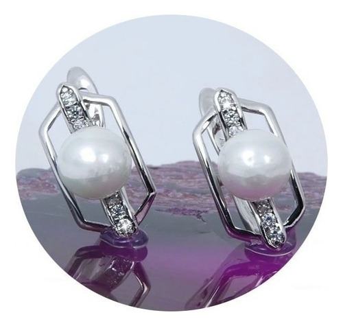 Pendientes Oro Blanco 18k Boda Joyería De Moda Romántica