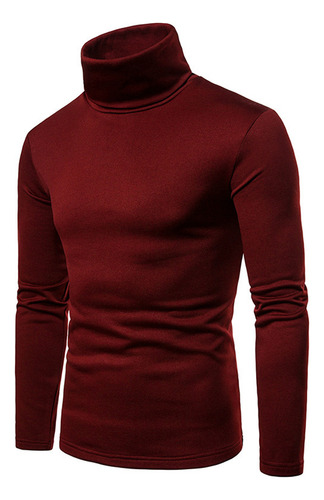 Blusa Casual De Manga Larga Con Cuello Alto Liso Tipo C Para