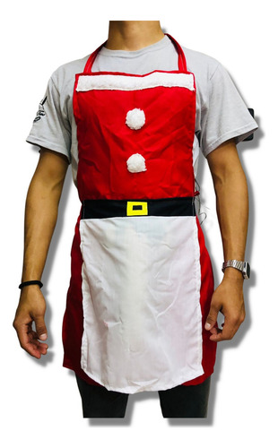 Mandil Estilo Santa Claus Con Sorpresa Incluida Color Rojo