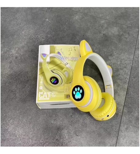 Auricular Bluetooth Vincha Orejas Gato C/luces Led Colores