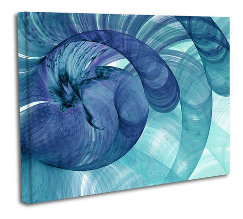 Cuadro Lienzo Canvas 60x80cm Abstracto Espirales Azul Oleo