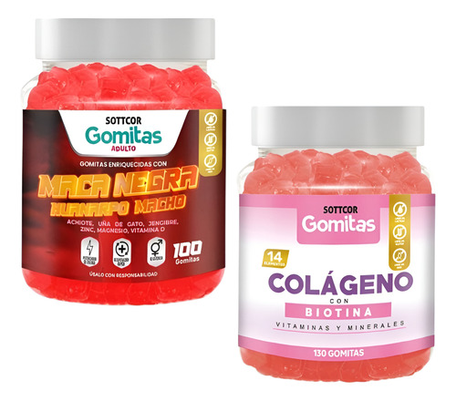 Colageno Con Biotina + Maca Negra Huanarpo Macho Sottcor X2