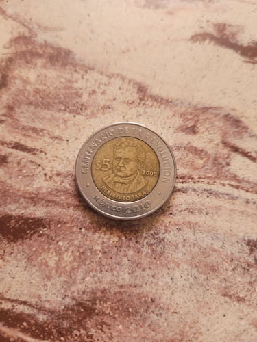 Moneda $5 Heriberto Jara Centenario De La Revolución 