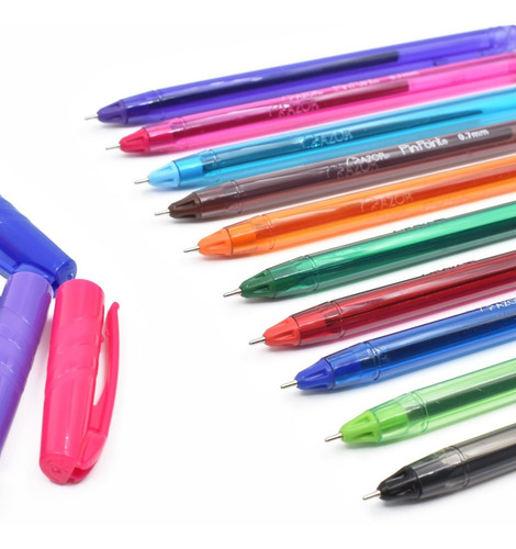 Pluma Lapicero Azor Pin Point Punto Fino 10 Colores Mixtos