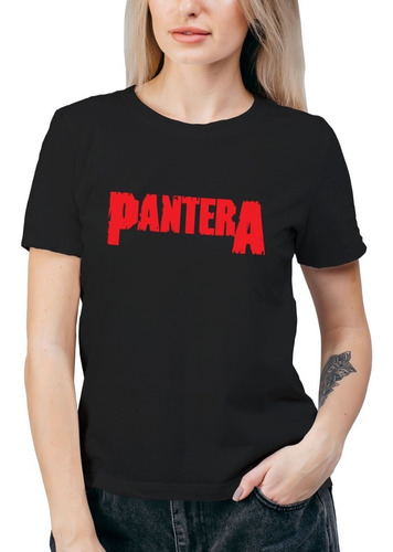 Polera Mujer Pantera Band Rock Metal Algodón Orgánico Mus62