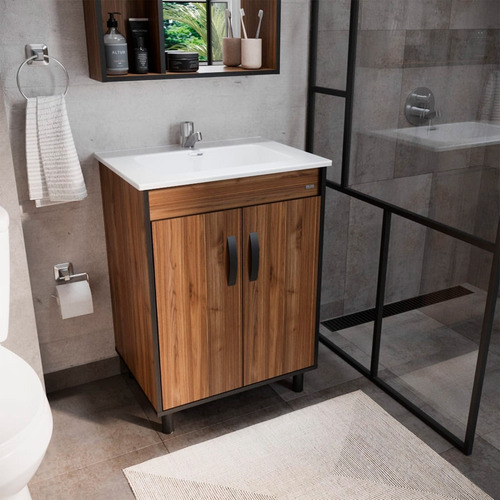 Mueble De Baño Dustry Café Lavamanos 2 Puertas 600 Mm