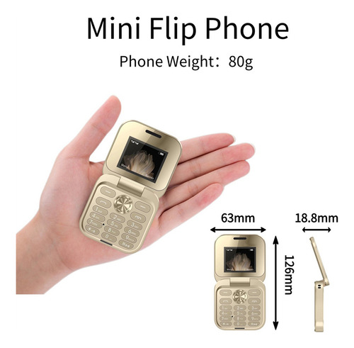 Teléfono Móvil Plegable 1.77'' Con Doble Ranura Tarjetas Sim Card,bluetooth, Reloj Despertador, Linterna Led, Facebook, Whatsapp