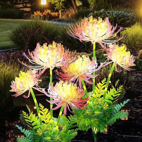 2 Luces Solares Con Forma De Flor, Luces De Jardín Y Césped