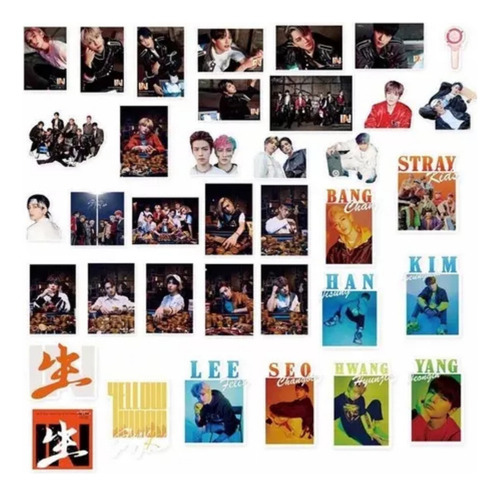 Stray Kids (110 Photocard + Sticker) Kit Pegatina + Lomocard