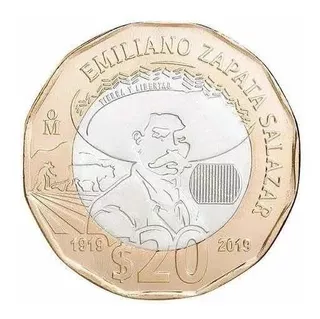 Moneda 20 Pesos Emiliano Zapata