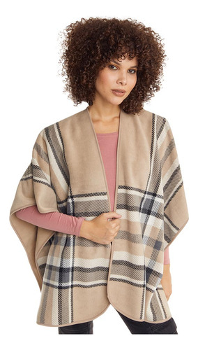 Poncho/capa Abrigador Polar Fleece Holly Land Beige De Dama